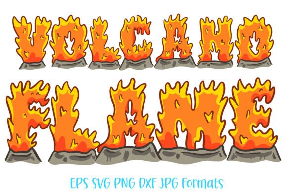 Download Volcano Flame Doodle Font Fire Lettering - Letter Collection